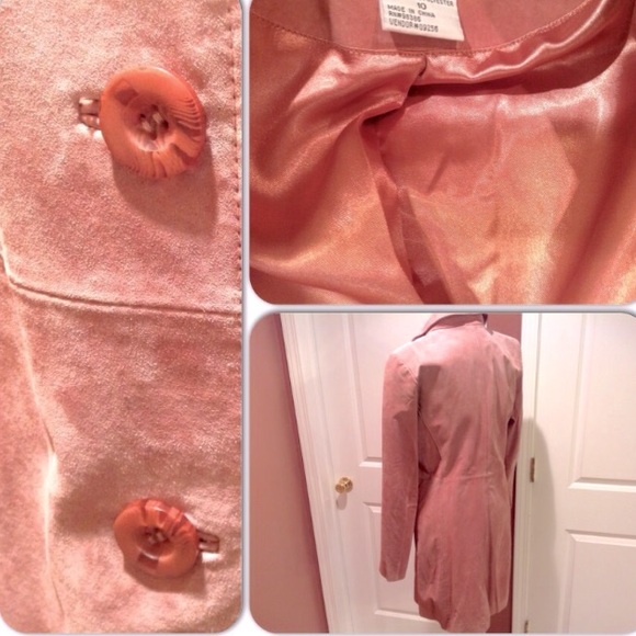 Pink Leather Blazer: Size 10 - Picture 3 of 3